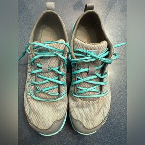 Merrell Gray and Teal Athletic Shoes with Breathable Mesh